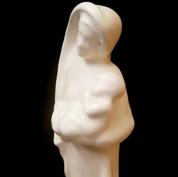 Vintage Ironstone USA Mary and Baby Jesus Standing Holy Water Font / Stoup - Picture 11 of 15